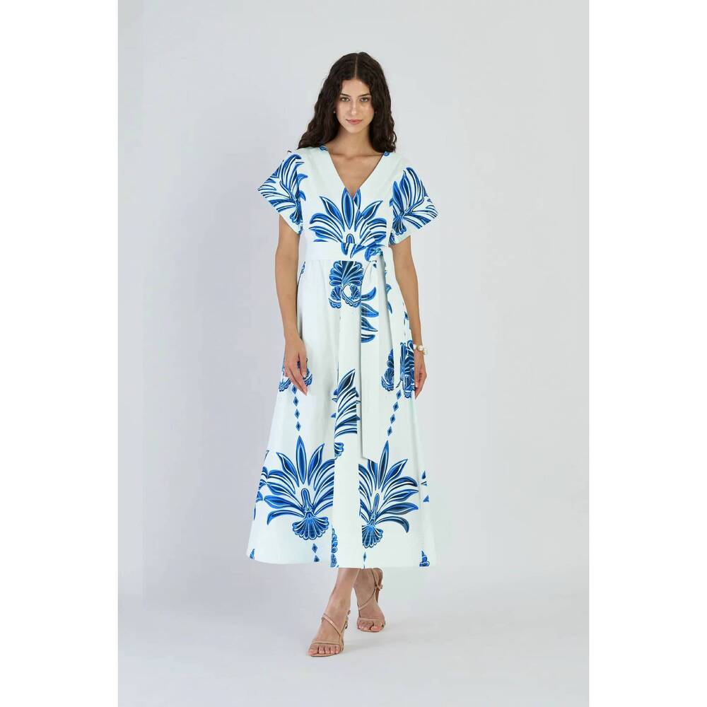 NEW BEYOND BY VERA sailor dress in palm spring navy